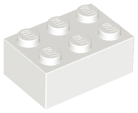Brick 2 x 3 in White