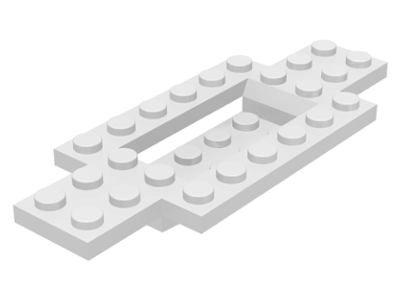 Vehicle Base 4 x 10 x 2/3 with 4 x 2 Recessed Center with Smooth Underside in White