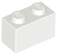 Brick 1 x 2 in White