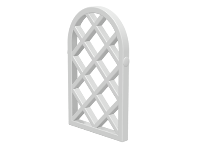 Window 1 x 2 x 2 2/3 Pane Lattice Diamond with Rounded Top in White