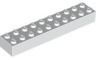 Brick 2 x 10 in White