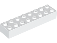 Brick 2 x 8 in White