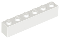 Brick 1 x 6 in White