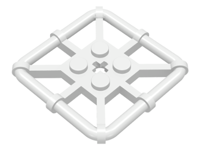 Plate Special 2 x 2 with Bar Frame Square in White