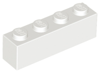 Brick 1 x 4 in White