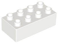 Duplo Brick 2 x 4 in White