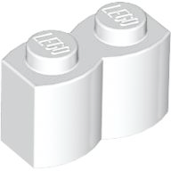 Brick Special 1 x 2 Palisade [aka Log] in White