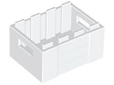 Box / Crate with Handholds 3 x 4 x 1 2/3 in White