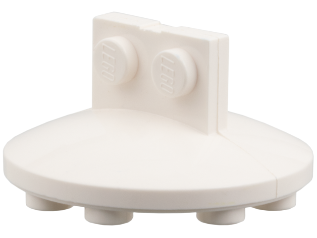 Plate Special 1 x 2 with 4 x 4 disk at 90 degrees in White