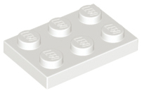 Plate 2 x 3 in White