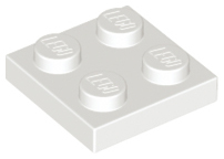 Plate 2 x 2 in White