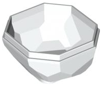 Rock Boulder 4 x 4, Bottom in White