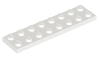 Plate 2 x 8 in White