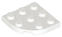 Plate Round Corner 3 x 3 in White
