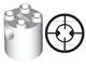 Brick Round 2 x 2 x 2 Robot Body, Axle Holder 'X' Orientation in White