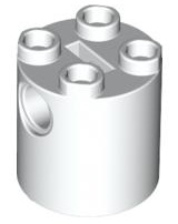 Brick Round 2 x 2 x 2 Robot Body, Axle Holder '+' Orientation in White