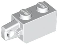 Hinge Brick 1 x 2 Locking with 1 Finger Vertical End in White