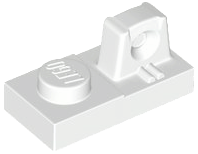 Hinge Plate 1 x 2 Locking with 1 Finger On Top in White