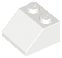 Brick Sloped 45° 2 x 2 in White