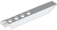 Hinge Plate 1 x 8 Locking with Angled Side Extensions, Rounded Plate Underside, 9 Teeth in White