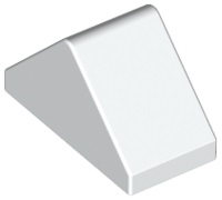 Brick Sloped 45° 2 x 1 Double with Inside Stud Holder in White