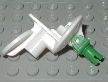 Sports Soccer Minifig Stand with Spring and Green Pin [Complete Assembly] in White