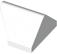 Brick Sloped 45° 2 x 1 Double / Inverted with Hollow Bottom in White