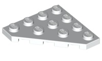 Wedge Plate 4 x 4 Cut Corner in White