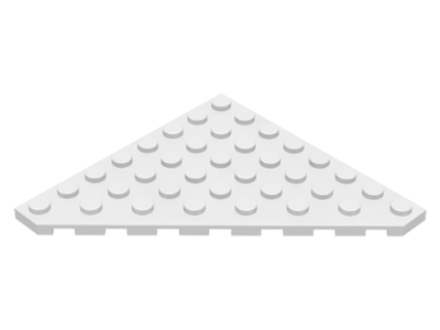 Wedge Plate 8 x 8 Cut Corner in White