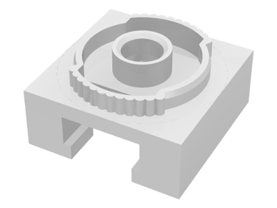 Turntable 4 x 4 Locking Grooved Base in White
