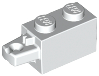 Hinge Brick 1 x 2 Locking with 1 Finger Horizontal End in White