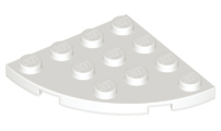 Plate Round Corner 4 x 4 in White