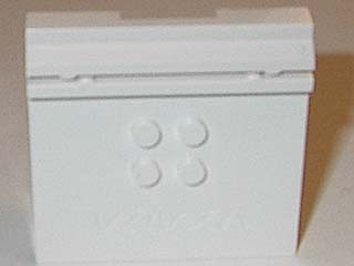 Plate Special 6 x 6 x 2/3 with 4 Studs and Embossed 'Ninja' in White