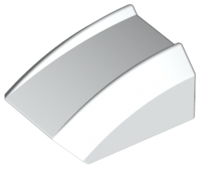 Brick Curved 2 x 2 with Lip, No Studs in White