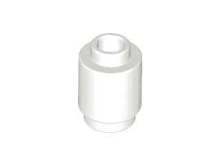 Brick Round 1 x 1 Open Stud in White