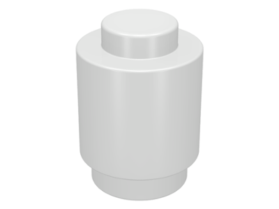 Brick Round 1 x 1 Solid Stud in White