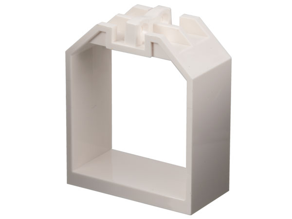 Container / Box, Open Ended 2 x 4 x 4 with 1 Hinge Finger Each End in White