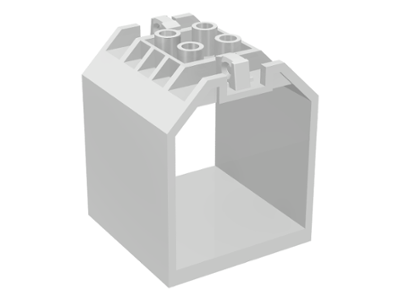 Container / Box, Open Ended 4 x 4 x 4 with 1 Hinge Finger Each End [Plain] in White