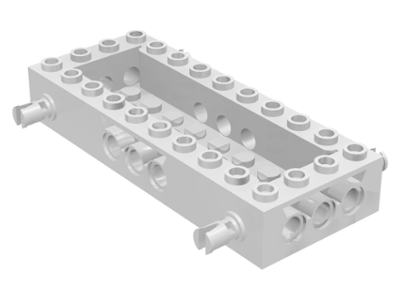 Vehicle Base 4 x 10 x 1 1/3 with 8 x 2 Recessed Center [4 Pins / Technic Holes] in White