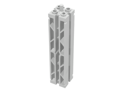 Support 2 x 2 x 8 with Grooves, Two Sided Lattice and Top Peg in White