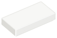 Tile 1 x 2 with Groove in White