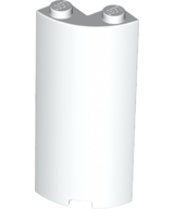 Cylinder Quarter 2 x 2 x 5 (Wall) in White