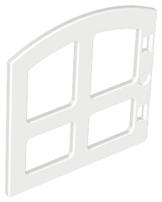 Duplo Door / Window 1 x 4 x 2 Pane with Curved Top in White