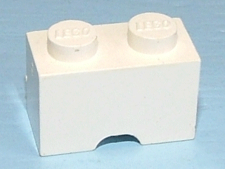 Brick Special 1 x 2 with Cable Holding Rounded Cutout in White