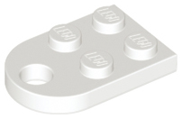 Plate Special 3 x 2 with Rounded End, Hole in White