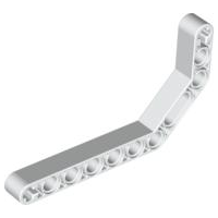 Technic Beam 1 x 11.5 Double Bent Thick in White
