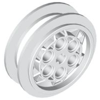 Wheel 43.2 x 18 with Extended Axle Stem in White