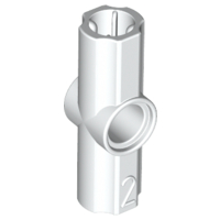 Technic Axle and Pin Connector Angled #2 - 180° in White