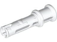 Technic Pin Long with Friction Ridges Lengthwise and Stop Bush [3 Lateral Holes, Big Pin Hole] in White