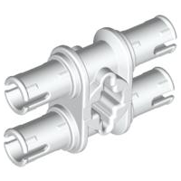 Technic Pin Double with Axle Hole in White
